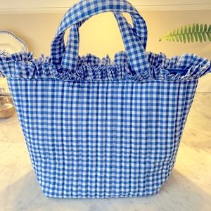 COPY - NWOT Beautifully made Blue and White Gingham Tote